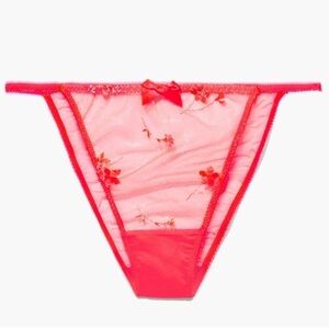 NWT Savage x Fenty Neon Pink Floral Embroidered Underwear 3X